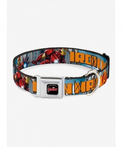 Marvel's Iron Man Cityscape Design Seatbelt Dog Collar