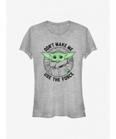 Mandalorian Child Don't Make Me Guy T-Shirt - Grey Junior Size