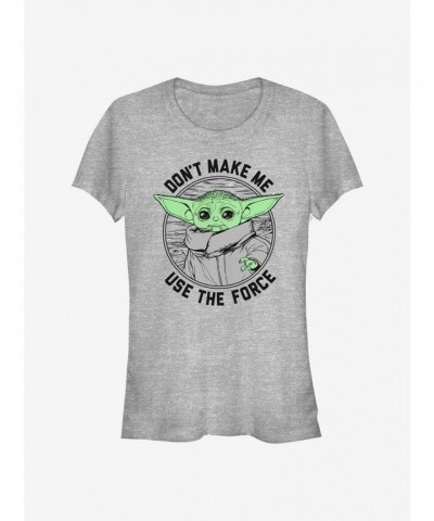 Mandalorian Child Don't Make Me Guy T-Shirt - Grey Junior Size