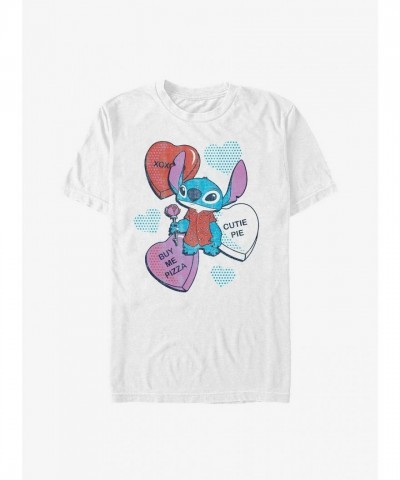 Disney Stitch Valentine's Day Soft Cotton T-Shirt - White Men's Size