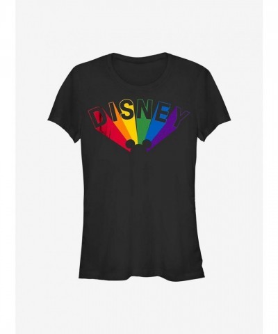 Disney Rainbow Pride Mickey Mouse Logo T-Shirt - Black