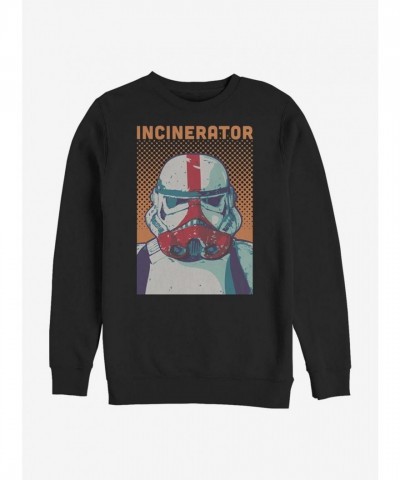 Star Wars Mandalorian Halftone Crew Sweatshirt - Men's Black