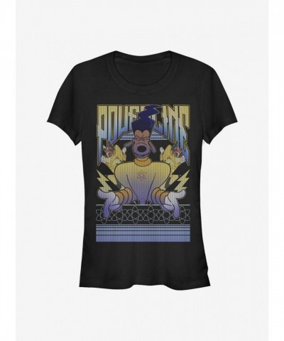 Disney Girls Goofy Movie Powerline Graphic Sweater T-Shirt - Black