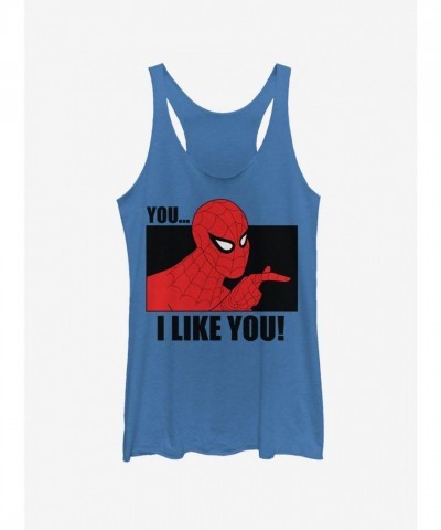 Marvel Girls' Spider-Man Like You Blue Tank Top