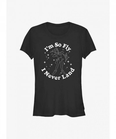 Disney Peter Pan So Fly Girls T-Shirt - Junior Size, Black