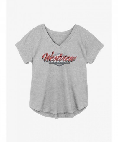 Marvel WandaVision Westview Grey Plus Size V-Neck T-Shirt for Girls