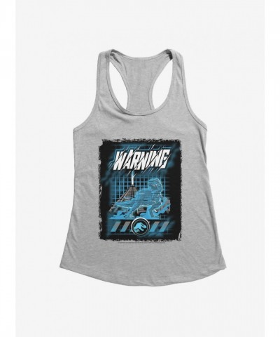 Jurassic World T-Rex Hologram Warning Girls Tank Top