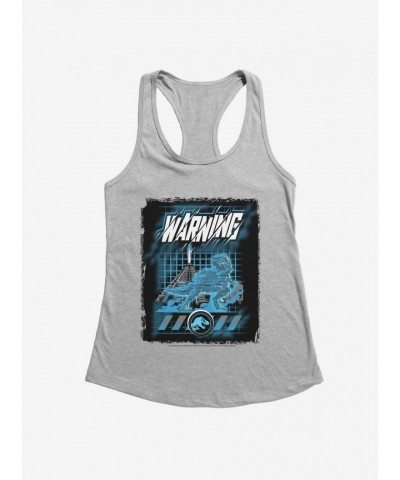Jurassic World T-Rex Hologram Warning Girls Tank Top