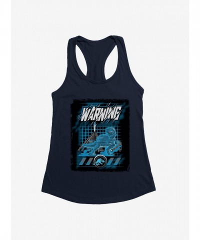 Jurassic World T-Rex Hologram Warning Girls Tank Top