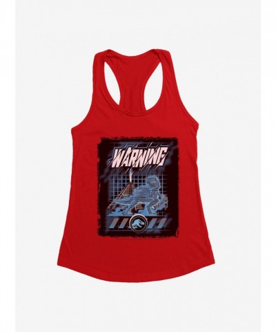 Jurassic World T-Rex Hologram Warning Girls Tank Top