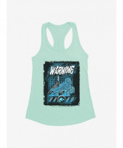 Jurassic World T-Rex Hologram Warning Girls Tank Top