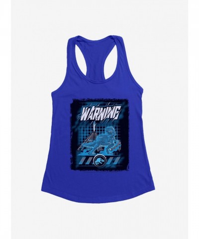 Jurassic World T-Rex Hologram Warning Girls Tank Top