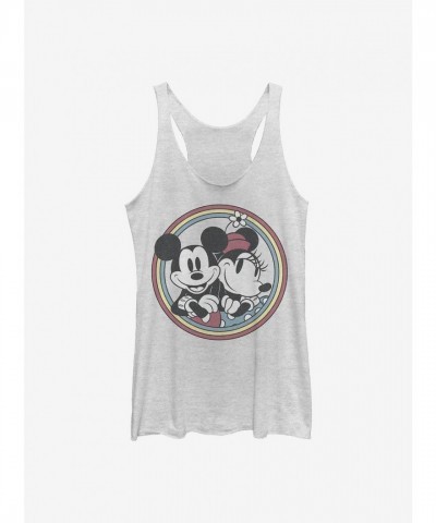 Disney Retro Mickey Minnie Girls White Tank Top