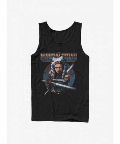 Mandalorian Ahsoka Graphic Circle Tank Top for Men - Black