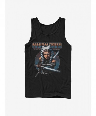 Mandalorian Ahsoka Graphic Circle Tank Top for Men - Black