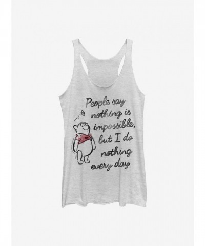 Disney Winnie The Pooh Girls Soft Tank Top - Grey