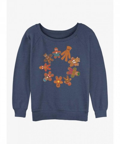 Marvel Gingerbread Cookie Circle Lightweight Sweatshirt for Girls - Blue