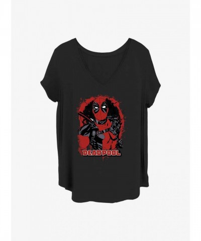 Marvel Deadpool T-Shirt for Girls - Plus Size Black