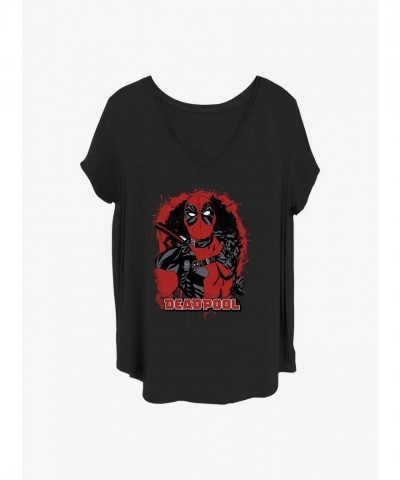 Marvel Deadpool T-Shirt for Girls - Plus Size Black