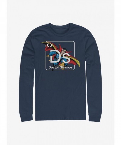 Marvel Doctor Strange Themed Cotton Long Sleeve Tee - Blue Men's