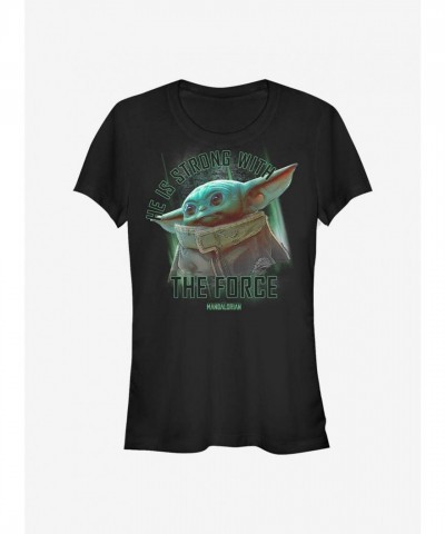 The Mandalorian Child Force Strong Girls Junior T-Shirt - Black