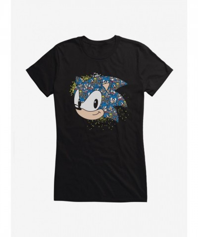 Sonic Pixel Profile Lightweight T-Shirt for Girls