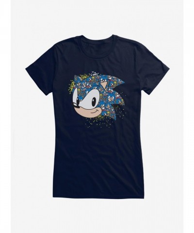 Sonic Pixel Profile Lightweight T-Shirt for Girls