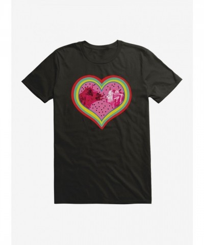 DC Comics Birds Of Prey Harley Quinn & Hyena Heart Graphic Black T-Shirt