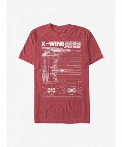 Star Wars X-Wing Design Men's T-Shirt - Red