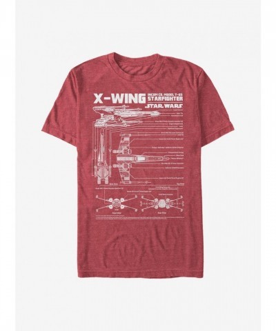 Star Wars X-Wing Design Men's T-Shirt - Red