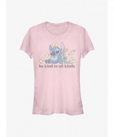 Disney Lilo & Stitch Kindness-Themed Girls T-Shirt - Soft Pink