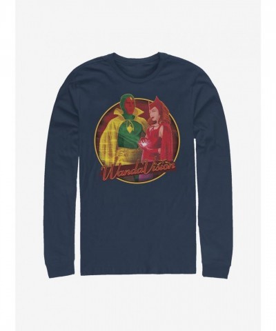 Marvel WandaVision Themed Unisex Long Sleeve T-Shirt - Blue