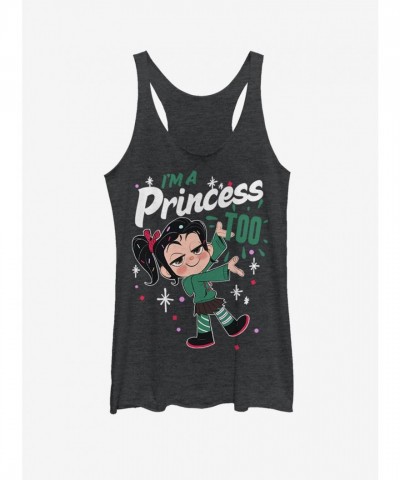 Disney's Wreck-It Ralph Princess Too Girls Tank Top - Black