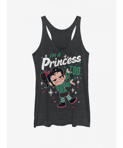 Disney's Wreck-It Ralph Princess Too Girls Tank Top - Black
