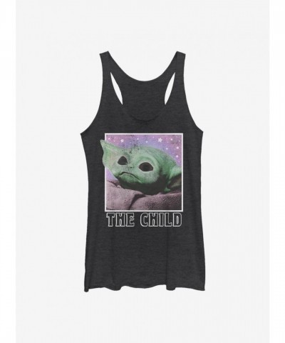 Star Wars Mandalorian Cute Child Cosmic Tank Top for Girls - Black