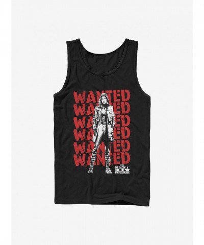 Marvel's The Falcon And The Winter Soldier Retro Repeating Carter Tank Top - Men's Black