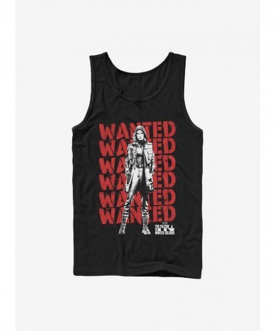 Marvel's The Falcon And The Winter Soldier Retro Repeating Carter Tank Top - Men's Black