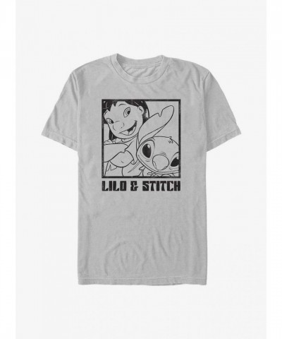 Disney Lilo & Stitch Silver Snap Shot T-Shirt for Men