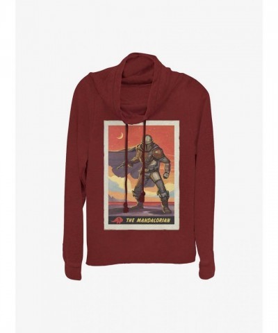 Star Wars Mandalorian Themed Lightweight Cowl Neck Top - Red Girls' Edition