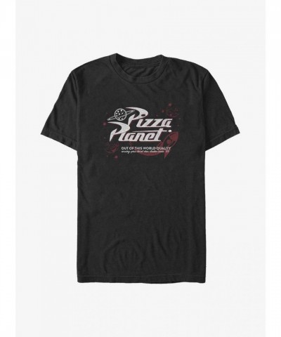 Disney Pixar Toy Story Retro Pizza Planet Big & Tall T-Shirt - Unisex Black