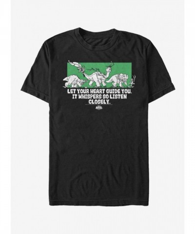 The Land Before Time Listen Closely Cotton T-Shirt - Black for Men