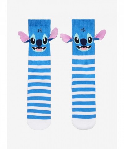 Disney Lilo & Stitch 3D Crew Socks with Stripes