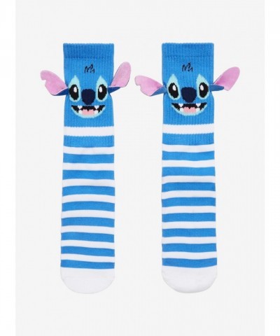 Disney Lilo & Stitch 3D Crew Socks with Stripes