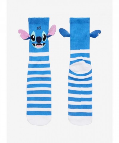 Disney Lilo & Stitch 3D Crew Socks with Stripes