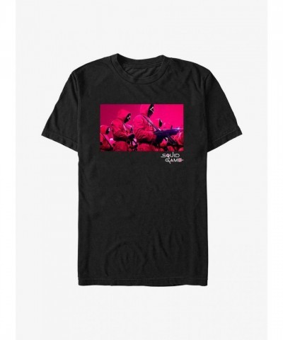 Squid Game Inspired Pink Guards Unisex Tee - Black