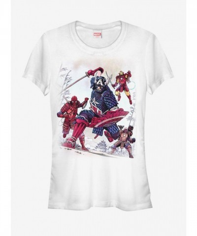 Marvel Samurai Warriors Girls Cotton T-Shirt - White