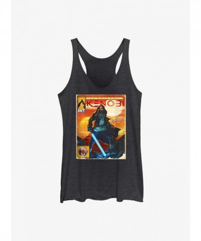 Obi-Wan Kenobi Heated Racerback Tank Top - Black