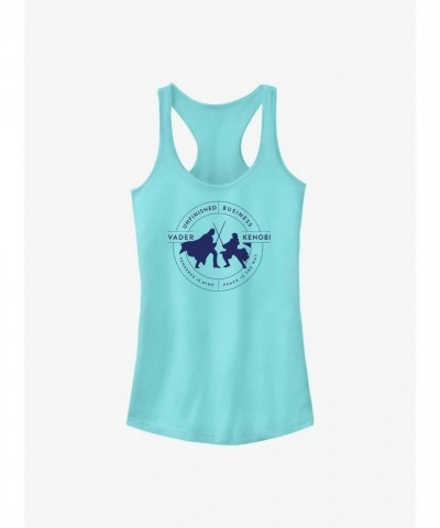 Obi-Wan Kenobi vs Darth Vader Girls Tank Top - Blue Cancun