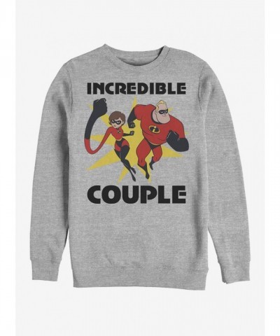 Disney Pixar Incredibles Crewneck Sweatshirt for Men - Grey