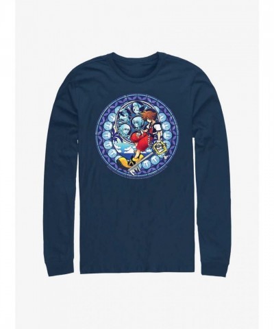 Disney Kingdom Hearts Sora Long Sleeve Shirt - Blue Men's Cotton Tee